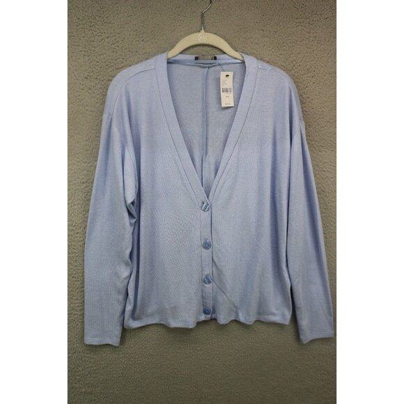Lane Bryant Blue Button-Up Sweater-Long Sleeve-Size 10/12-New w/Tags - Picture 1 of 9